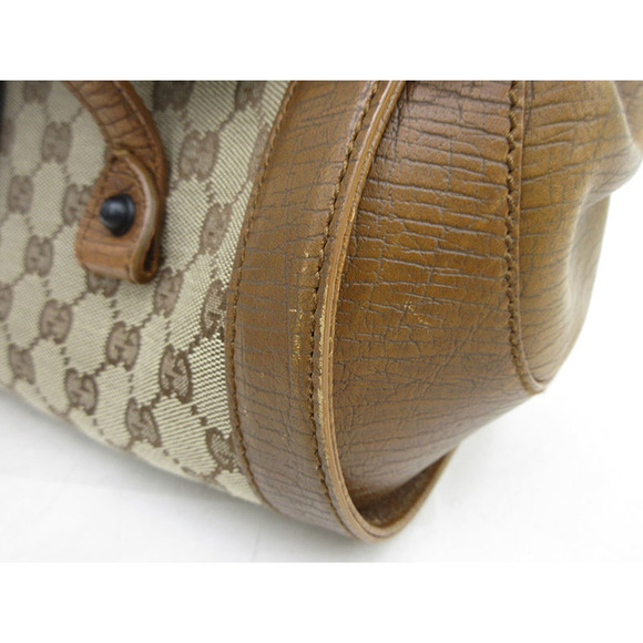 GUCCI Bamboo Handbag GG Canvas Bag - Picture 5 of 10